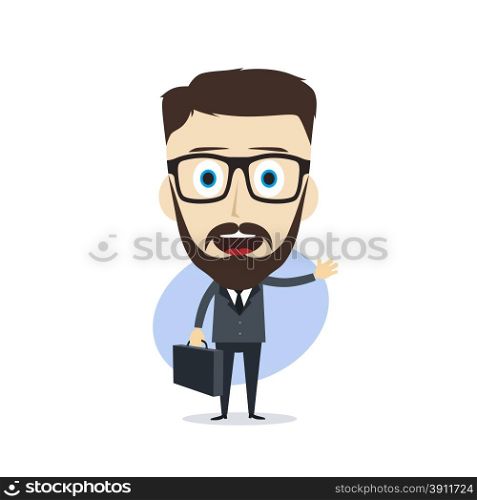 businessman cartoon character theme vector art illustration. businessman cartoon