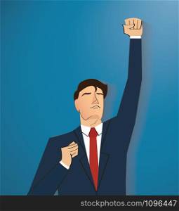 businessman celebrating a successful achievement. Business concept illustration.