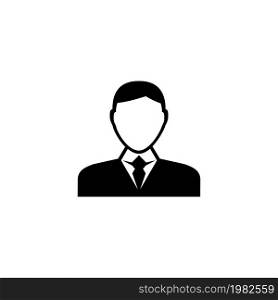 Businessman Character Avatar. Flat Vector Icon illustration. Simple black symbol on white background. Businessman Character Avatar sign design template for web and mobile UI element. Businessman Character Avatar Flat Vector Icon