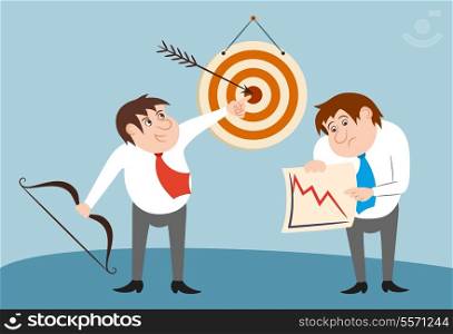 Businessman characters winner and loser concept vector illustration