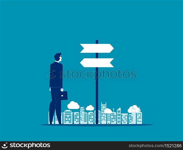 Businessman choice with direction. Concept business vector, Flat design.. Businessman choice with direction. Concept business vector, Flat design.