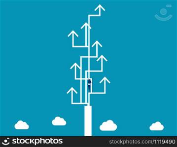 Businessman climbing of arrows symbol. Concept business vector illustration.