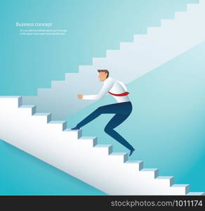 businessman climbing stairs to success vector illustration eps10