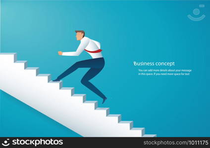 businessman climbing stairs to success vector illustration eps10