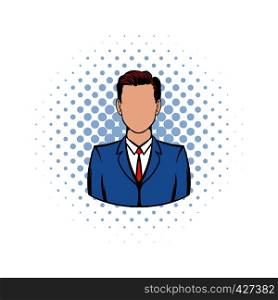 Businessman comics icon on a white background. Businessman comics icon