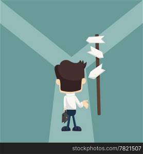 Businessman do not know where to go , eps10 vector format