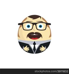 businessman egg doll cartoon character theme vector art illustration. businessman egg doll