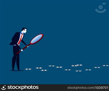 Businessman following trail of money. Concept business finance vector illustration.