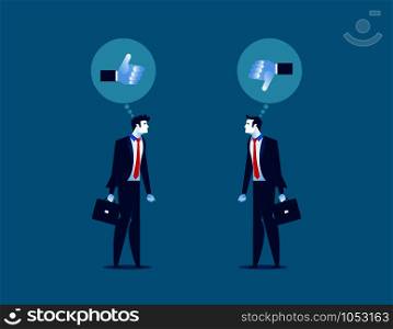 Businessman for like and dislike. Concept business vector illustration.