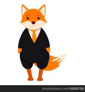Businessman fox icon. Cartoon of businessman fox vector icon for web design isolated on white background. Businessman fox icon, cartoon style