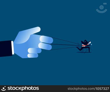 Businessman get pulling by boss. Concept business vector illustration.