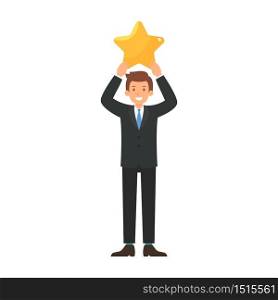 Businessman give a big star to rating concepts vector illustration