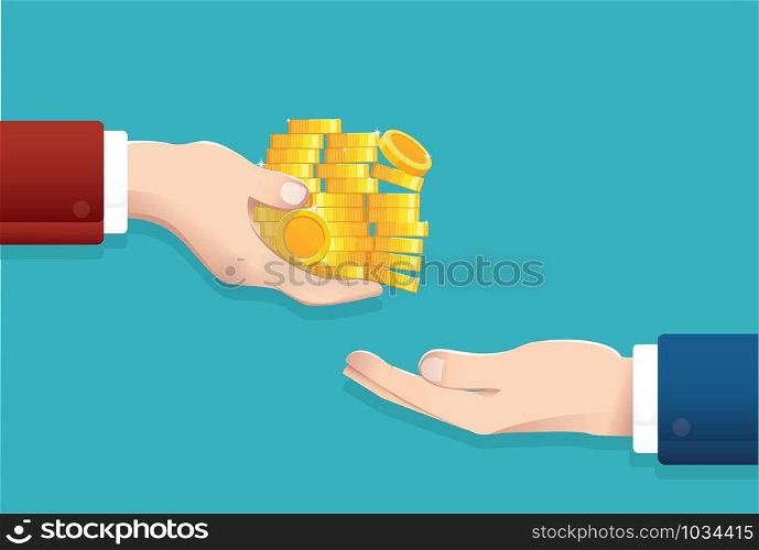 Businessman give money , salary concept vector illustration EPS10