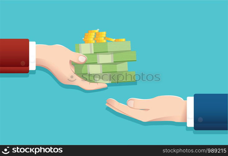 Businessman give money , salary concept vector illustration EPS10