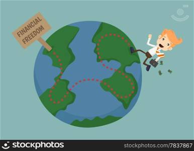 businessman go to financial freedom , eps10 vector format