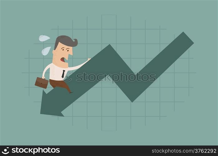 Businessman graph down , eps10 vector format