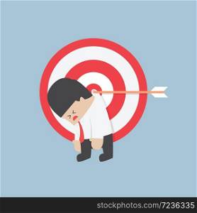 Businessman hanging on the target, VECTOR, EPS10