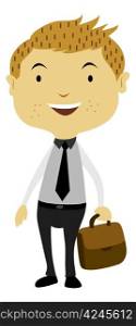 Businessman Holding a Bag, vector illustration