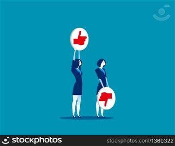 Businessman holding a sign. Concept business approval vector illustration. Flat cartoon, Character style design.