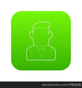 Businessman icon green vector isolated on white background. Businessman icon green vector