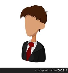 Businessman icon in cartoon style on a white background. Businessman icon, cartoon style