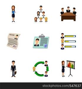 Businessman icons set. Cartoon illustration of 9 businessman vector icons for web. Businessman icons set, cartoon style