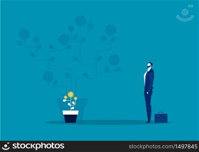 businessman imagination Plant money coin tree growth future illustration for Investment Concept.