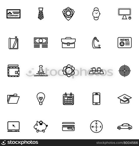 Businessman item line icons on white background, stock vector