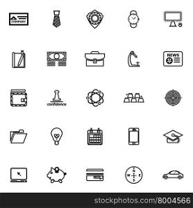 Businessman item line icons on white background, stock vector