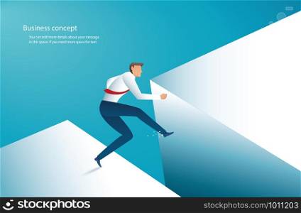 businessman jump over gap to success vector illustration eps10