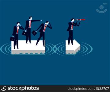 Businessman leader looking direction for success. Concept business vector.