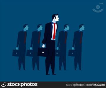 Businessman leadership standing. Concept business illustration. Vector