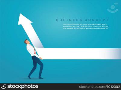 businessman lift the arrow up business concept vector illustration