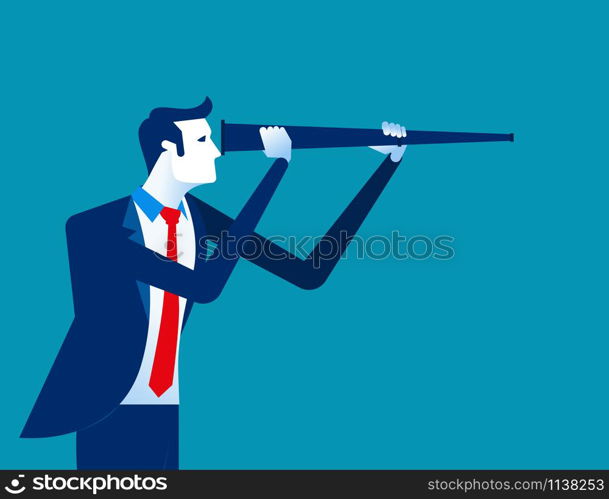 Businessman looking to the future. Concept business vector illustration.