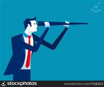 Businessman looking to the future. Concept business vector illustration.
