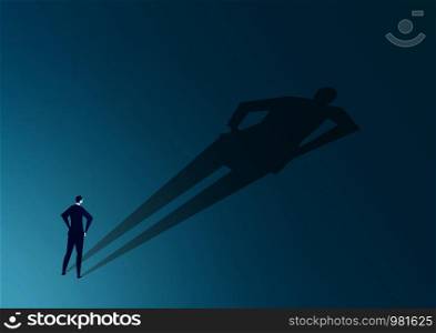 businessman looking with big shadow himself concept vector.