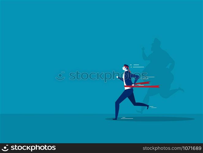 businessman man exercise into silhouette fat for health on blue background graphic