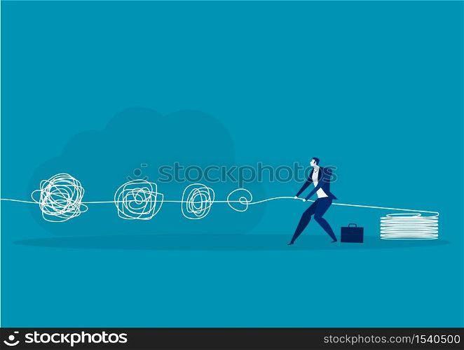 businessman manage Problems solution creative design of brain with and order in thoughts concept vector