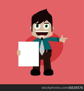 businessman manager at work holding blank sign cartoon vector art. businessman manager at work holding blank sign cartoon vector art illustration