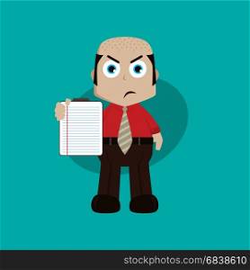 businessman manager at work holding report book cartoon vector art. businessman manager at work holding report book cartoon vector art illustration