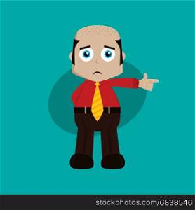 businessman manager at work pointing finger cartoon vector art. businessman manager at work pointing finger cartoon vector art illustration