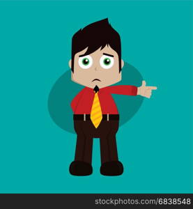 businessman manager at work pointing finger cartoon vector art. businessman manager at work pointing finger cartoon vector art illustration