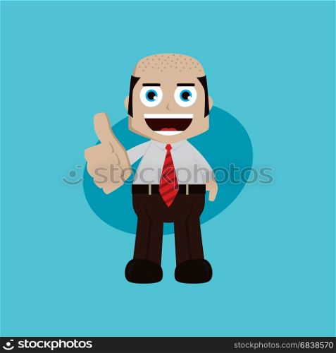 businessman manager at work thumb up cartoon vector art. businessman manager at work thumb up cartoon vector art illustration
