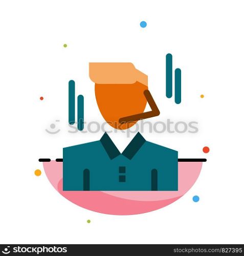 Businessman, Manager, Worker, Man Abstract Flat Color Icon Template