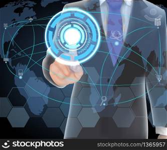 Businessman of visual touch screen