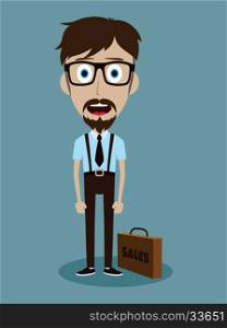 businessman office salesman guy funny cartoon character. businessman office salesman guy funny cartoon character vector illustration