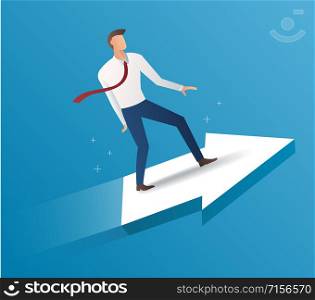 businessman on arrow icon , business concept illustration vector