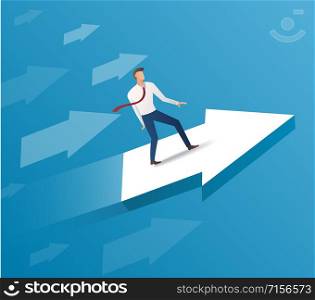 businessman on arrow icon , business concept illustration vector