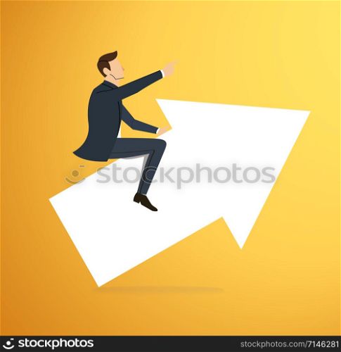 Businessman on arrow icon vector background. Business concept illustration