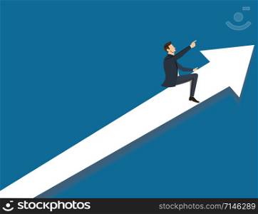 Businessman on arrow icon vector background. Business concept illustration